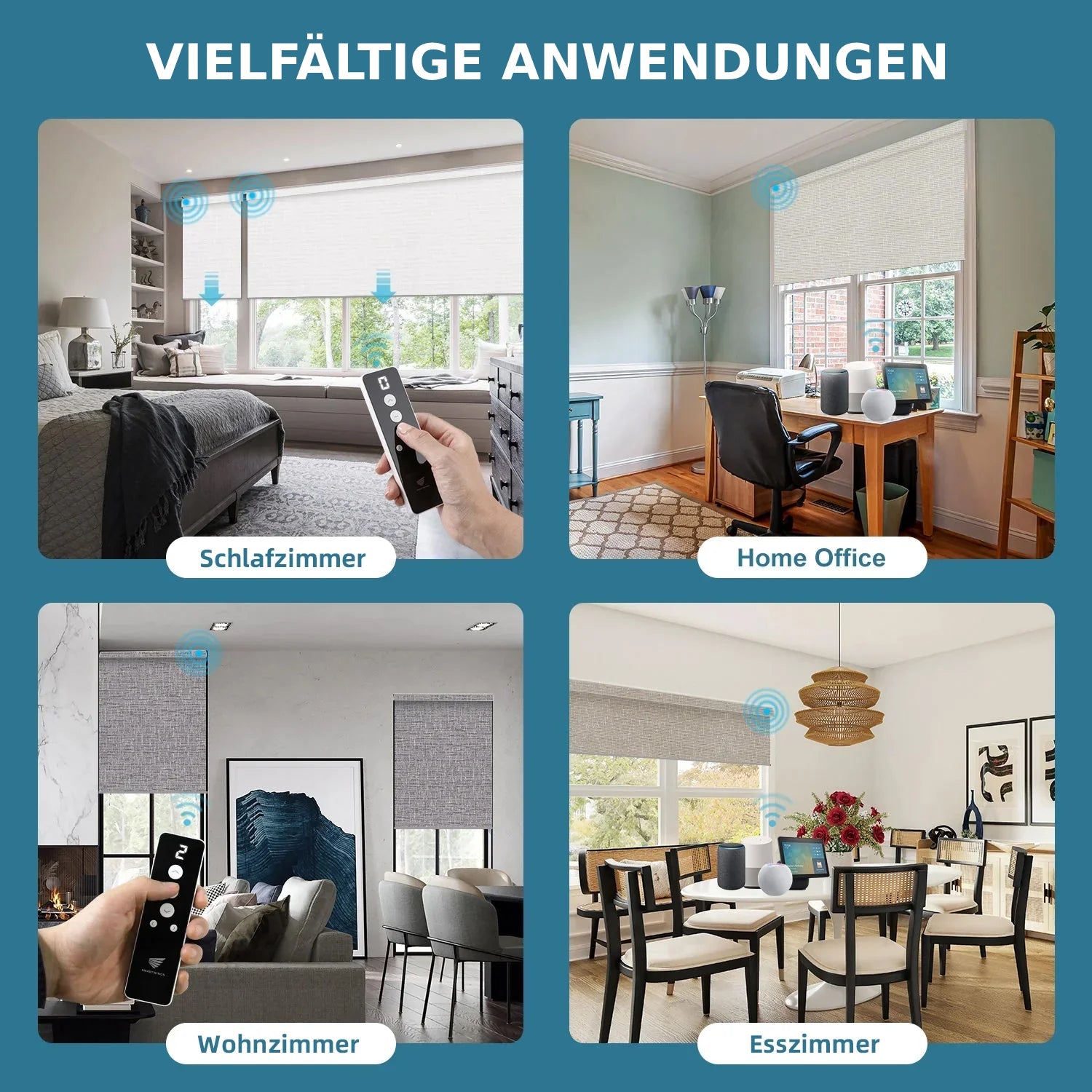 SmartWings festverdrahtete Rollos DC 12V 100% Verdunkelung Safari