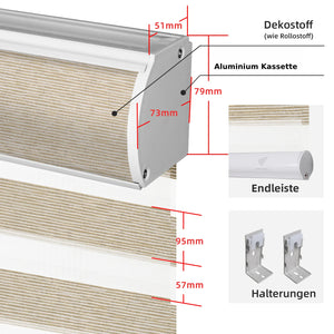 SmartWings Smart Zebrarollos nach Maß lichtdurchlässig 95mm
