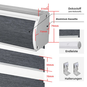SmartWings Smart Zabra Doppelrollos 85% Verdunkelung 95mm Ingrid