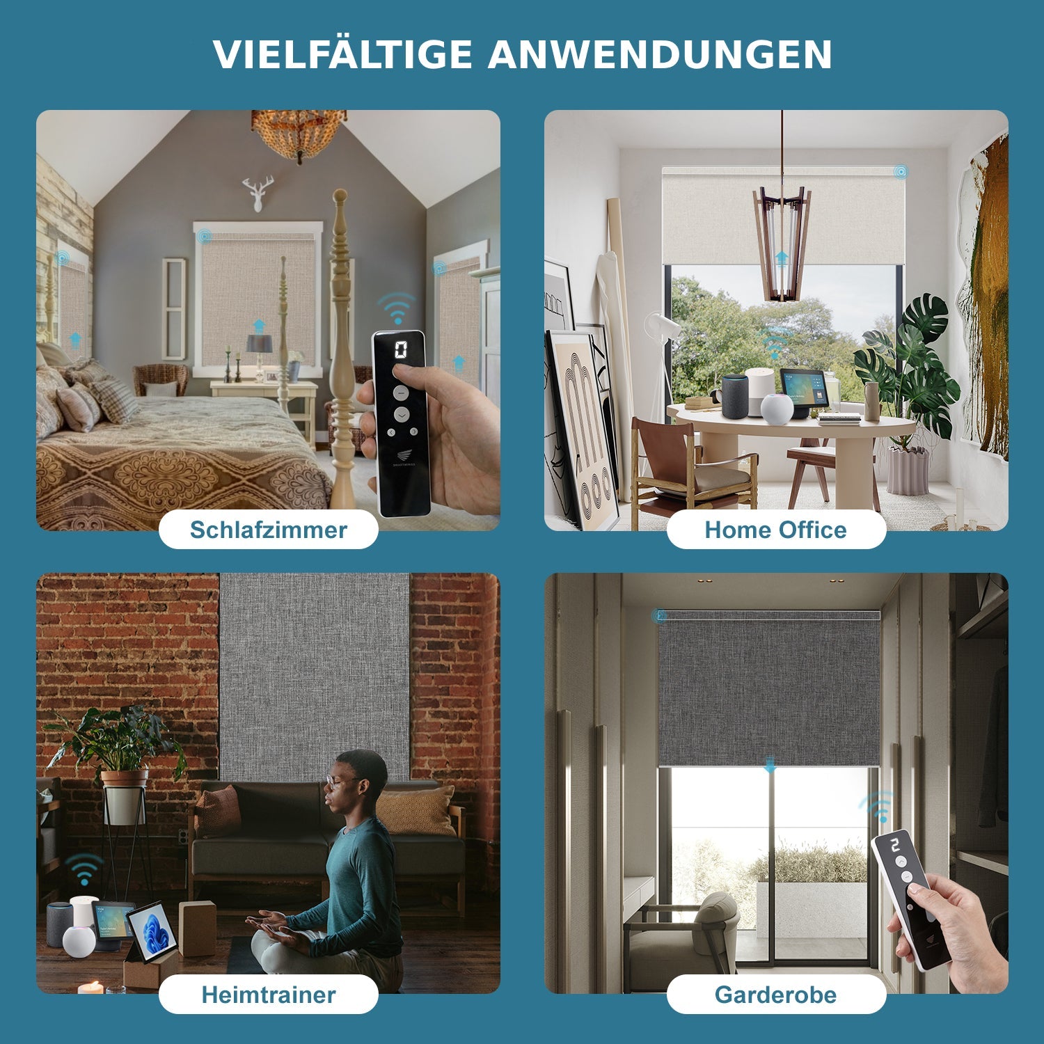 SmartWings festverdrahtete Rollos DC 12V 100% Verdunkelung Beidseitig & Gleichfarbig Bouvardia