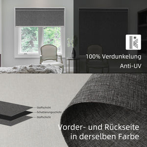 SmartWings festverdrahtete Rollos DC 12V 100% Verdunkelung Beidseitig & Gleichfarbig Bouvardia