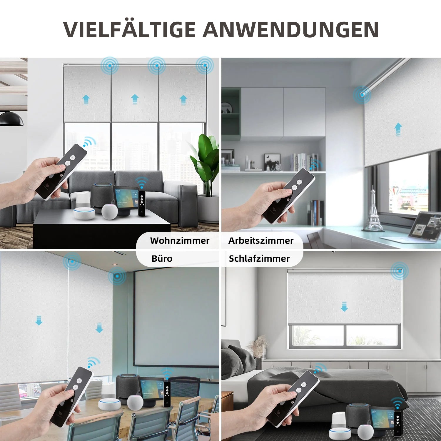 SmartWings festverdrahtete Rollos DC 12V 100% Verdunkelung Sichtschutz Essential