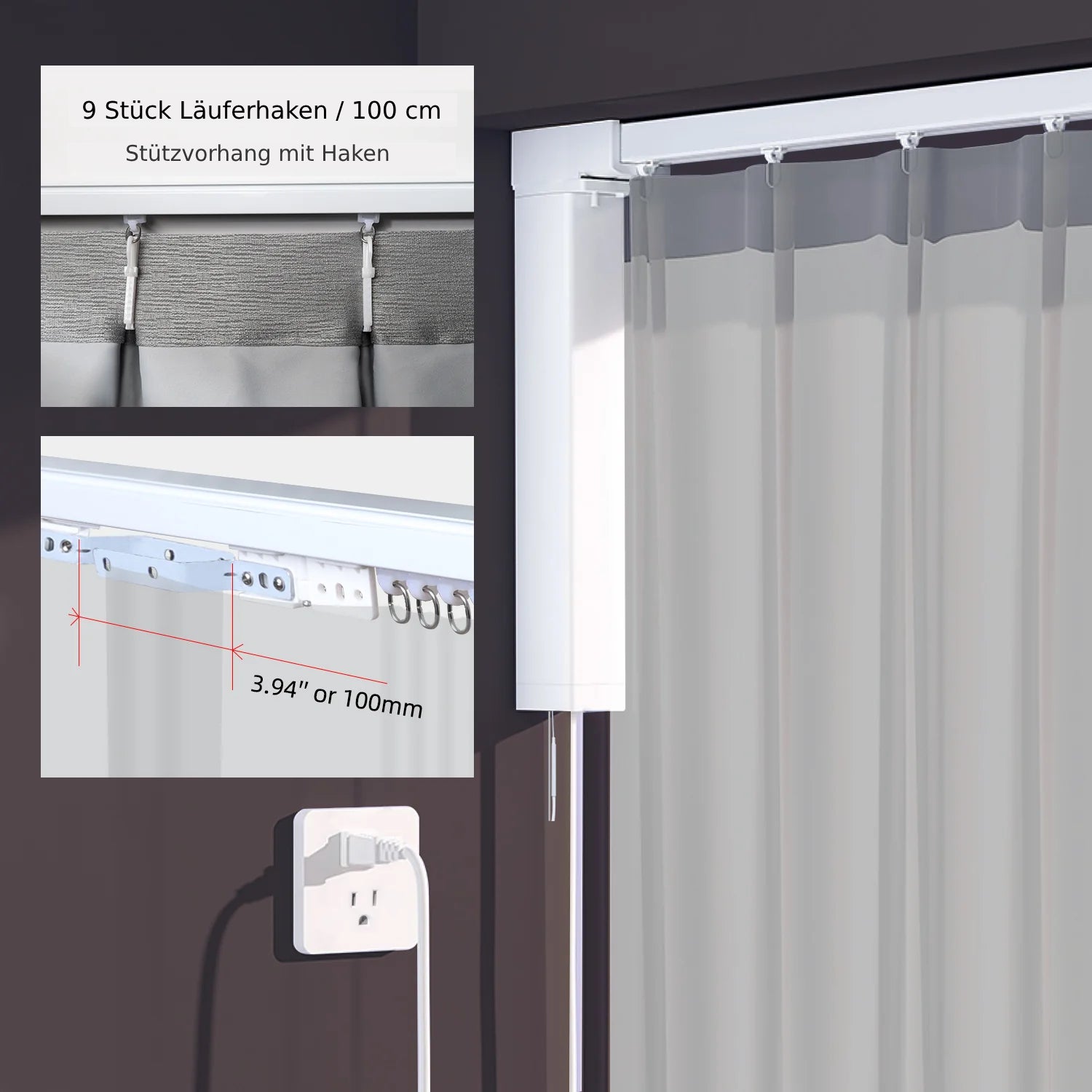 SmartWings elektrische Vorhangschienen einfache Montage