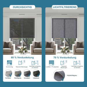 SmartWings motorisierte lichtdurchlässige Rollos 60%/70% Verdunkelung Twilight