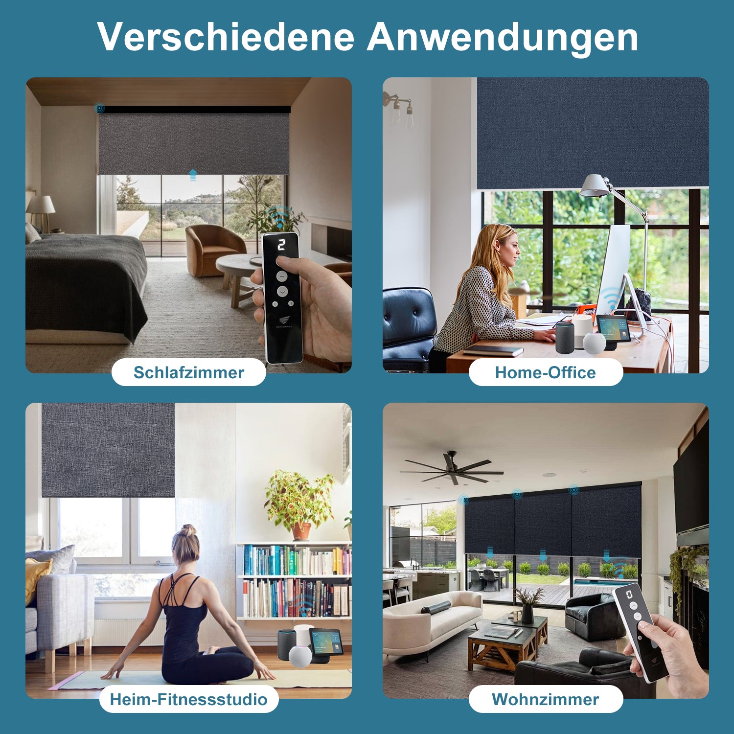 SmartWings motorisierte Rollos 100% Verdunkelung Eclipse