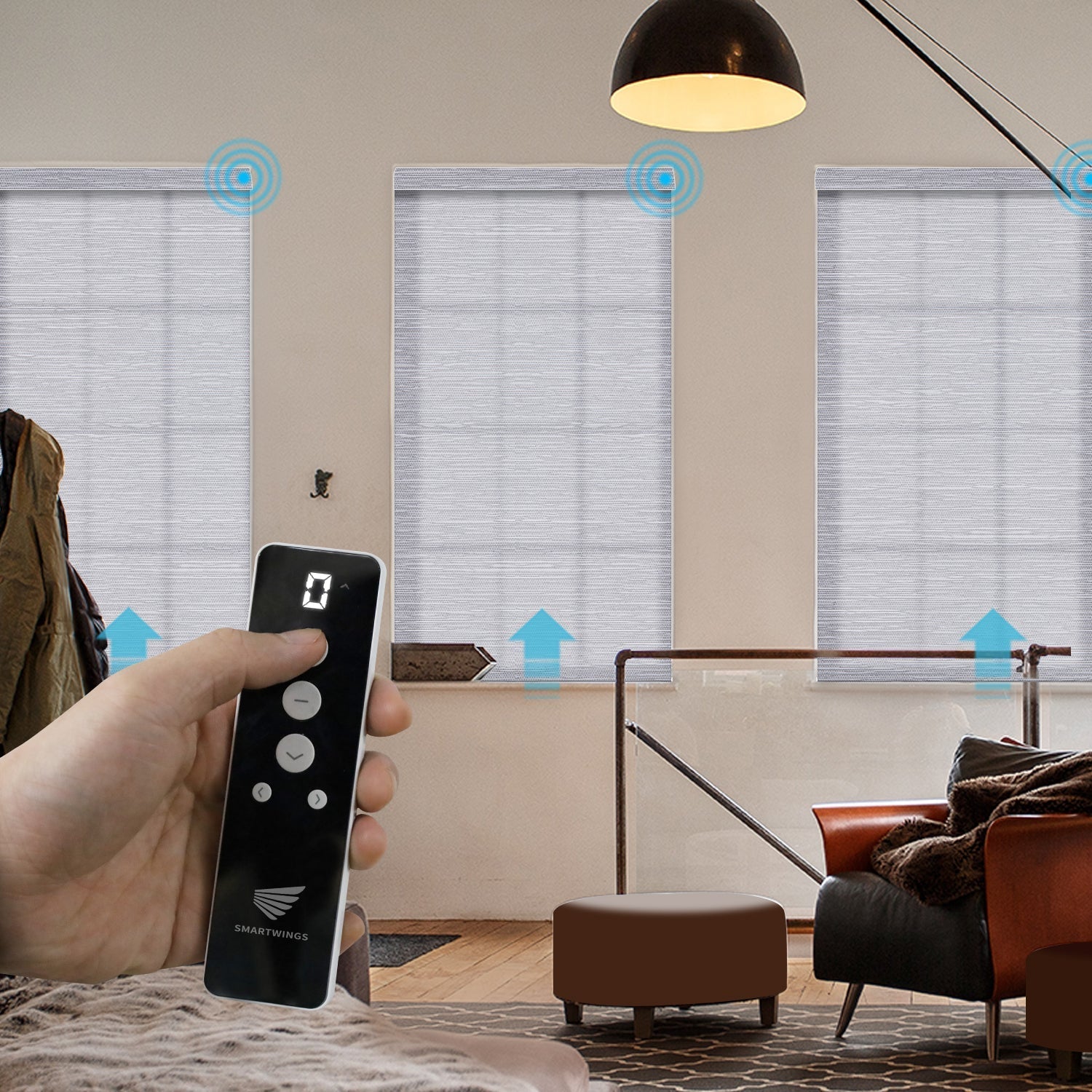 SmartWings festverdrahtete Rollos DC 12V 70% Verdunklung Essential