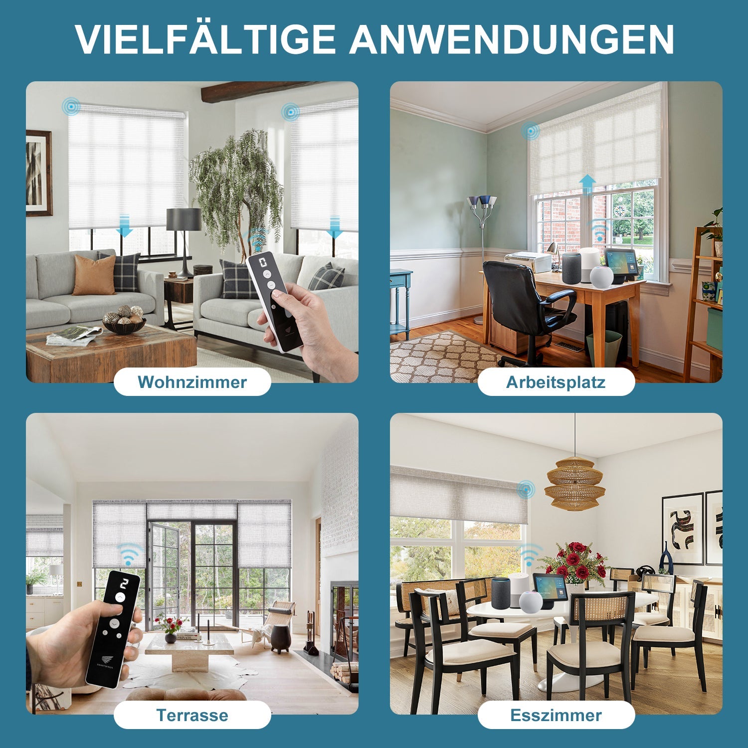 SmartWings festverdrahtete Rollos DC 12V 70% Verdunkelung Safari