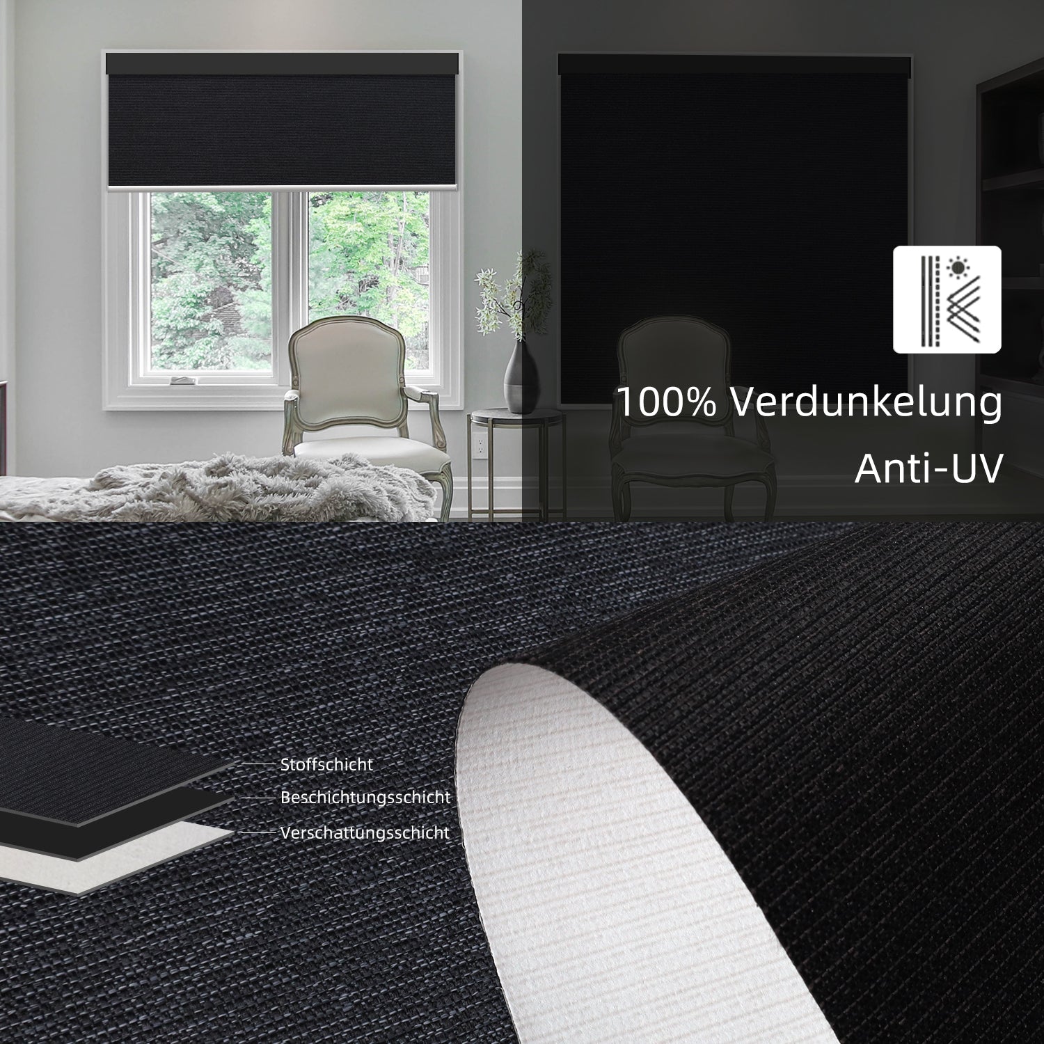 SmartWings motorisierte Rollos 100% Verdunkelung Eclipse