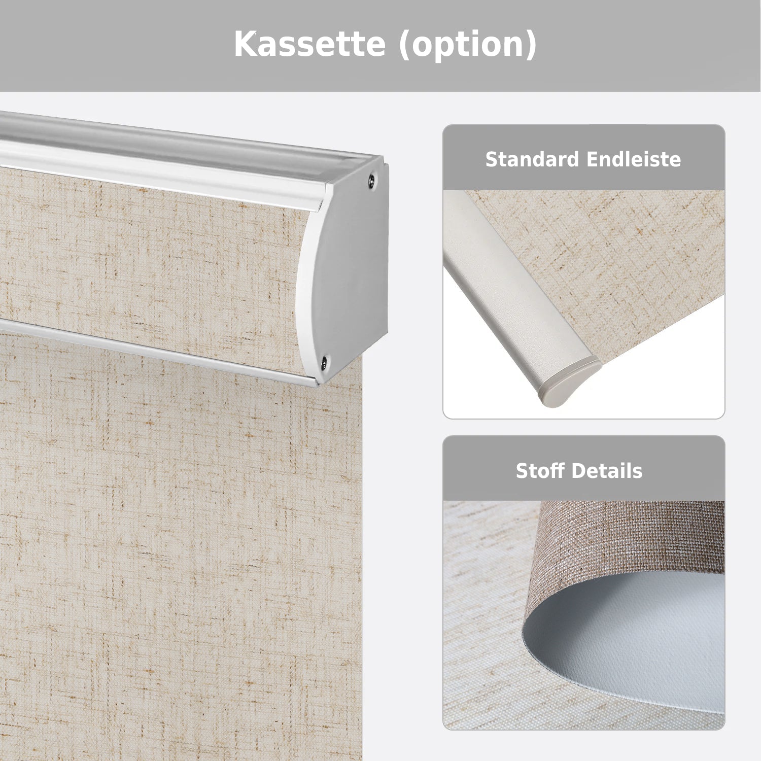 SmartWings Smart Rollos 100% Verdunkelung für Sonnenschutz Leinen