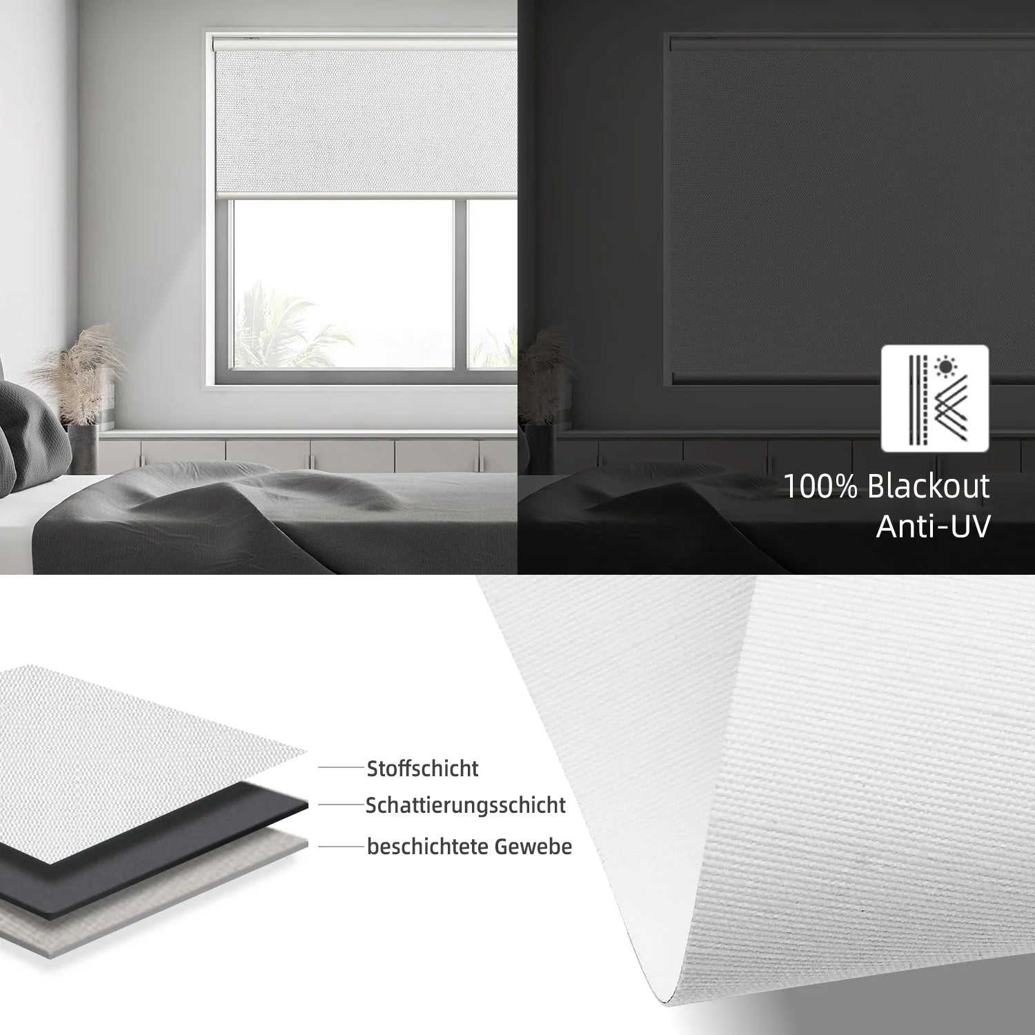 SmartWings Smart Rollos Elektrisch 100% Verdunkelung Sichtschutz Essential