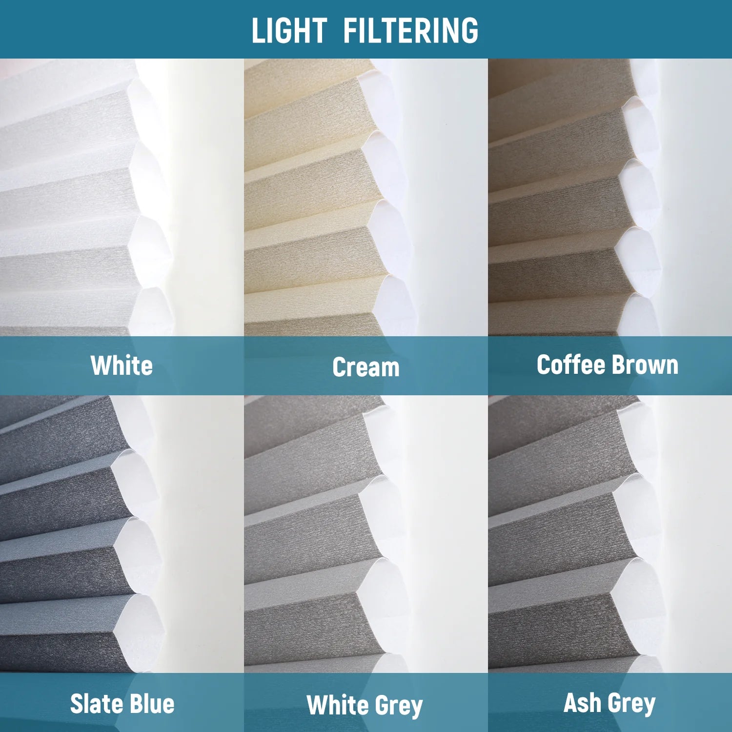 Wabenplissees Hazel Stoffmuster