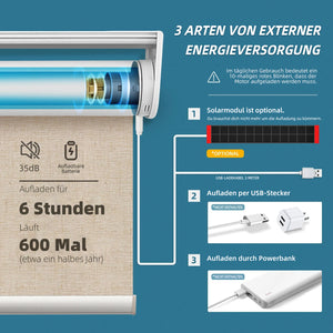 SmartWings Smart Rollos 100% Verdunkelung für Sonnenschutz Leinen