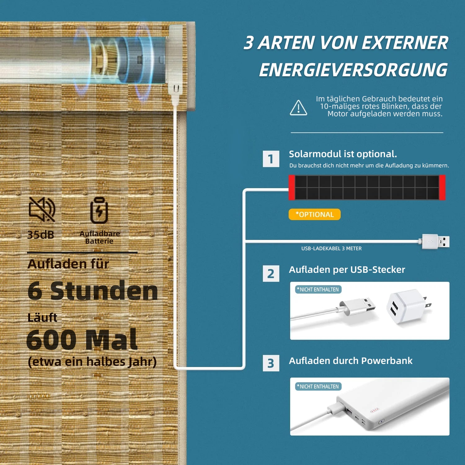 SmartWings Smart Raffrollos elektrisch 50% lichtdurchlässig Orithyia