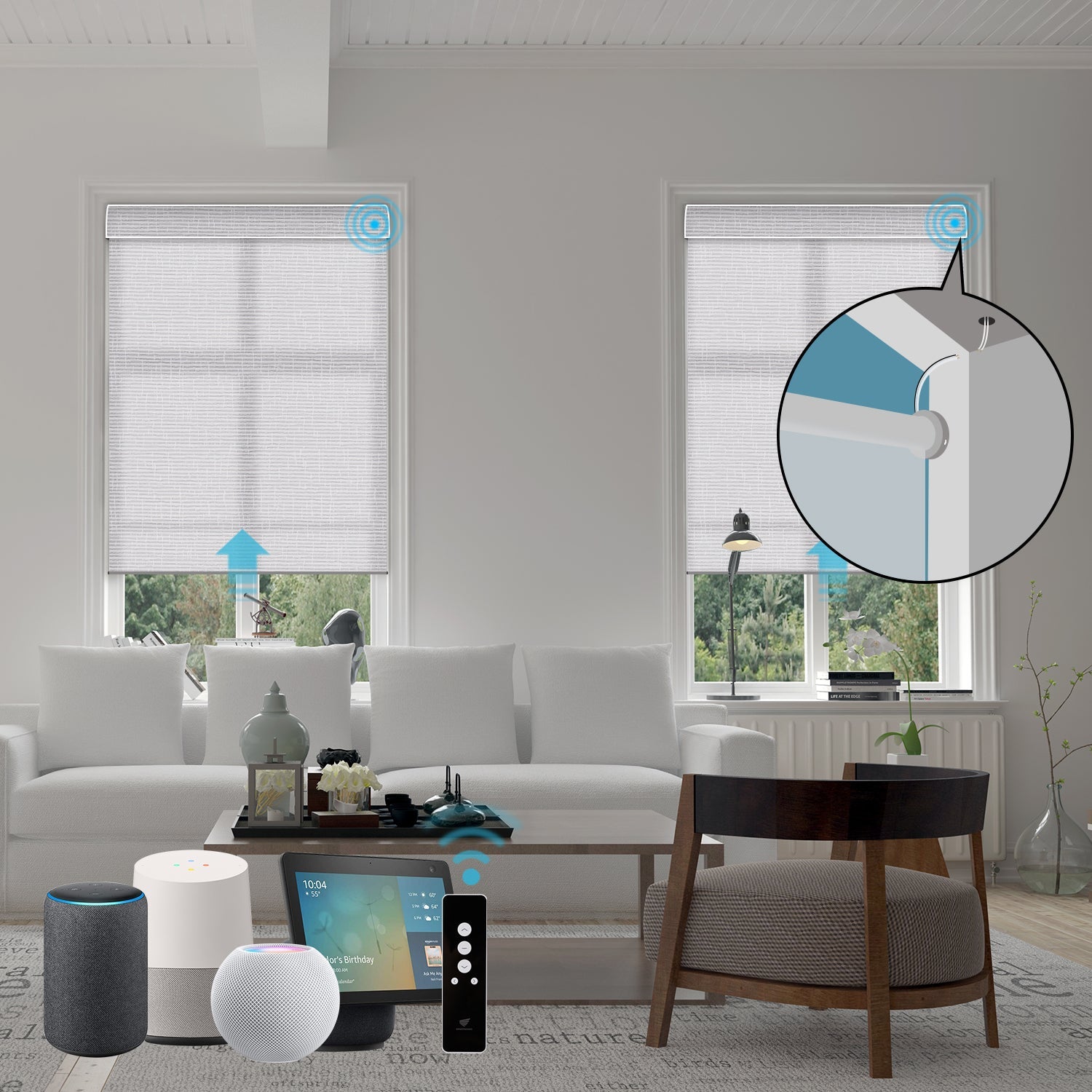 SmartWings festverdrahtete Rollos DC 12V 70% Verdunkelung Safari