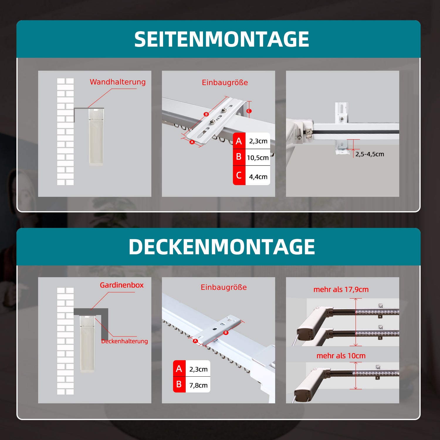SmartWings elektrische Vorhangschienen einfache Montage