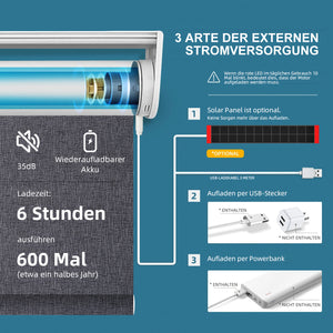 SmartWings motorisierte lichtdurchlässige Rollos 60%/70% Verdunkelung Twilight