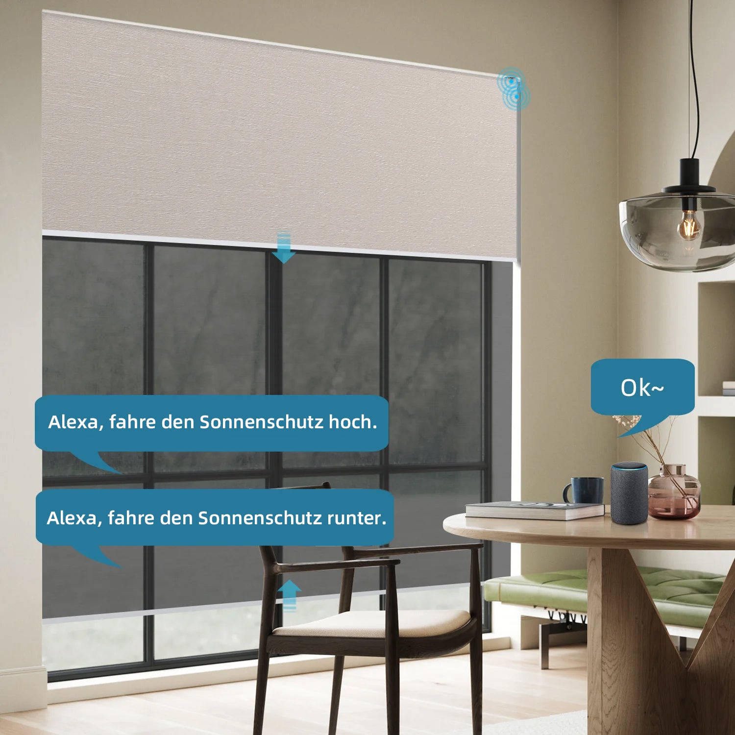 SmartWings Motorisierte Doppelrollos mit Doppelmotors automatisches Verstellen