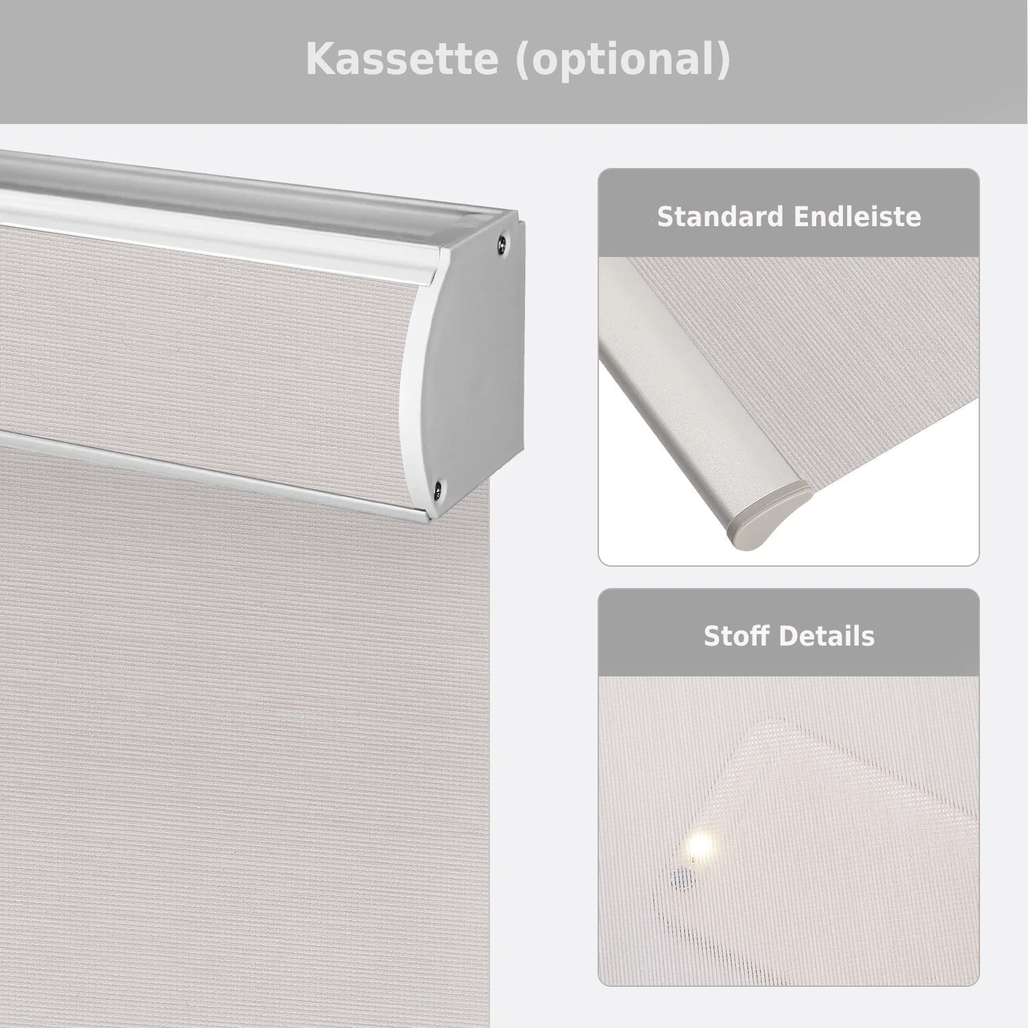 SmartWings festverdrahtete Rollos DC 12V 50% lichtdurchlässig PVC-Frei