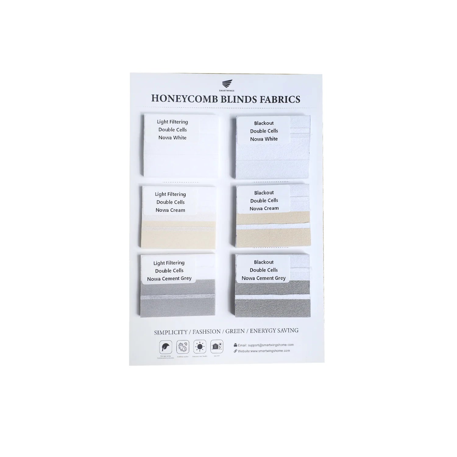 Wabenplissees Stoffmuster Nowa