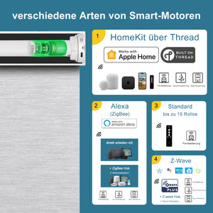 SmartWings Smart Innenrollos nach Maß 50% lichtdurchlässig PVC-Frei