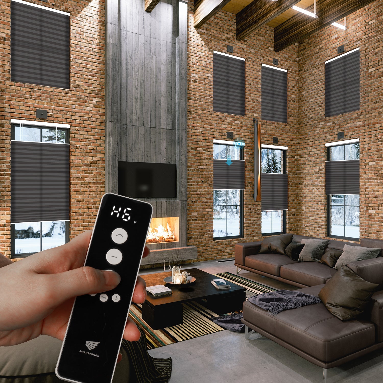 SmartWings motorisierte Lichtfilternde TDBU Plissees Nowa