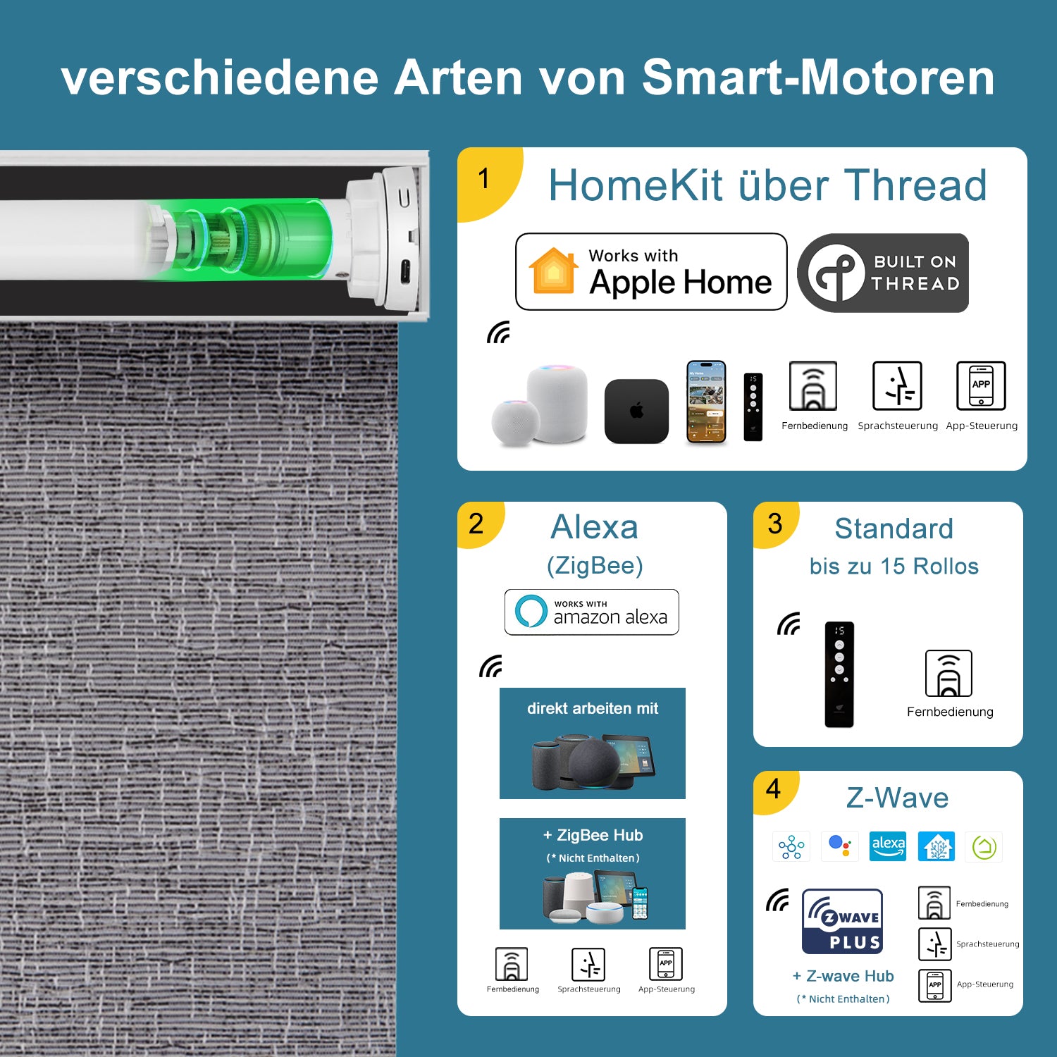 SmartWings Smart Rollos 70% Verdunkelung Safari