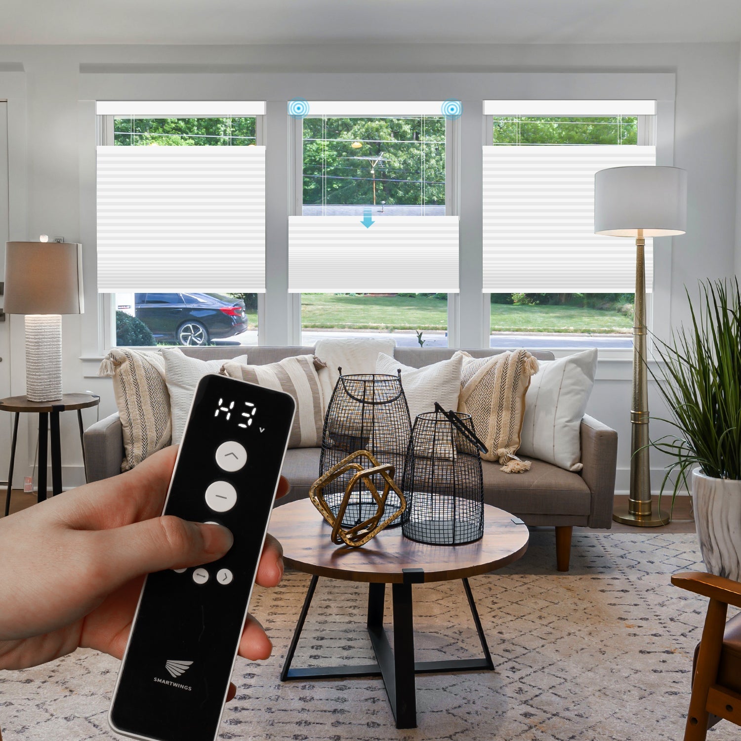 SmartWings motorisierte Verdunkelung TDBU Plissees Nowa