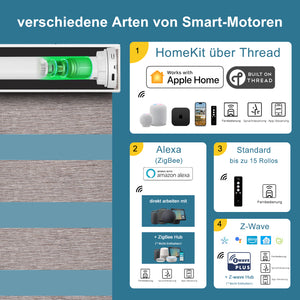 SmartWings Smart Zebrarollos nach Maß lichtdurchlässig 95mm