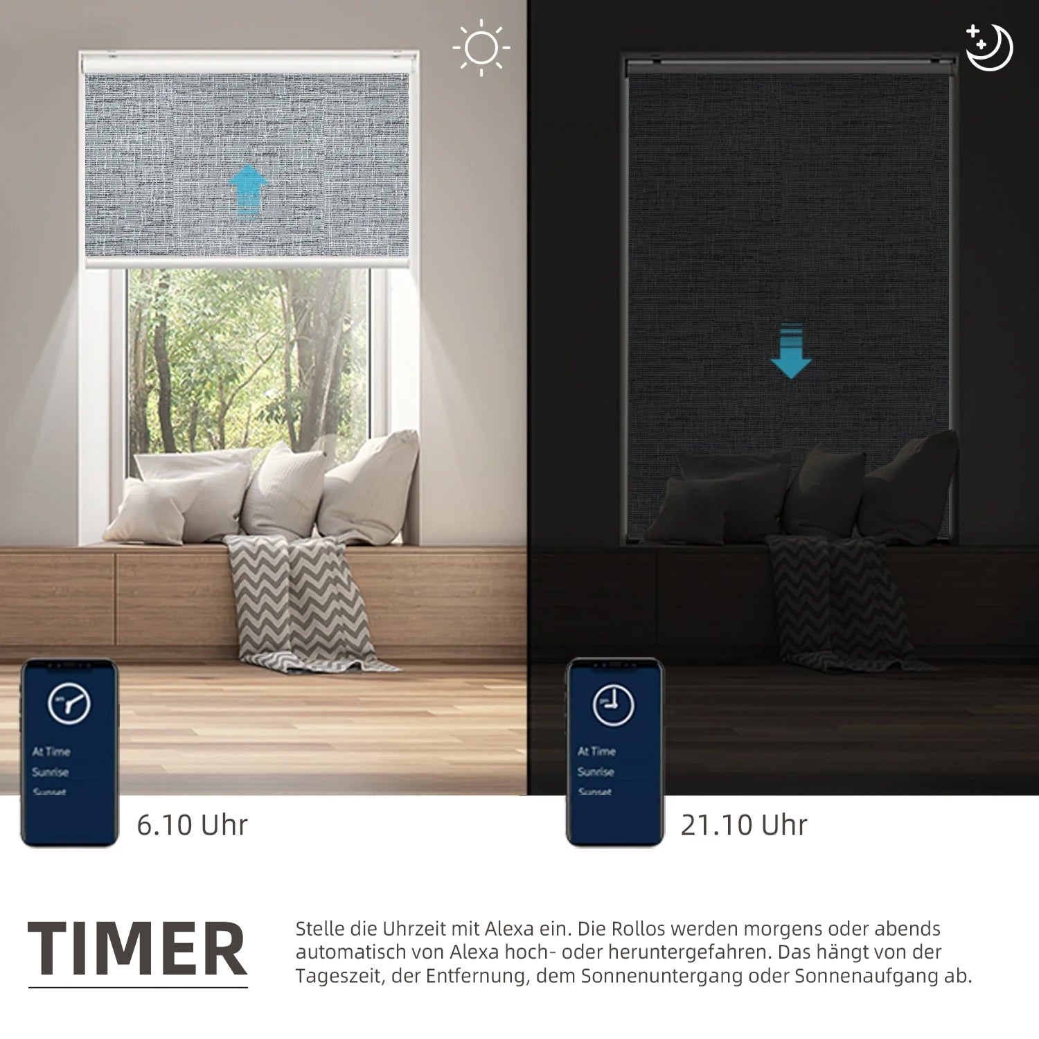 SmartWings Smart Rollos 100% Verdunkelung Safari