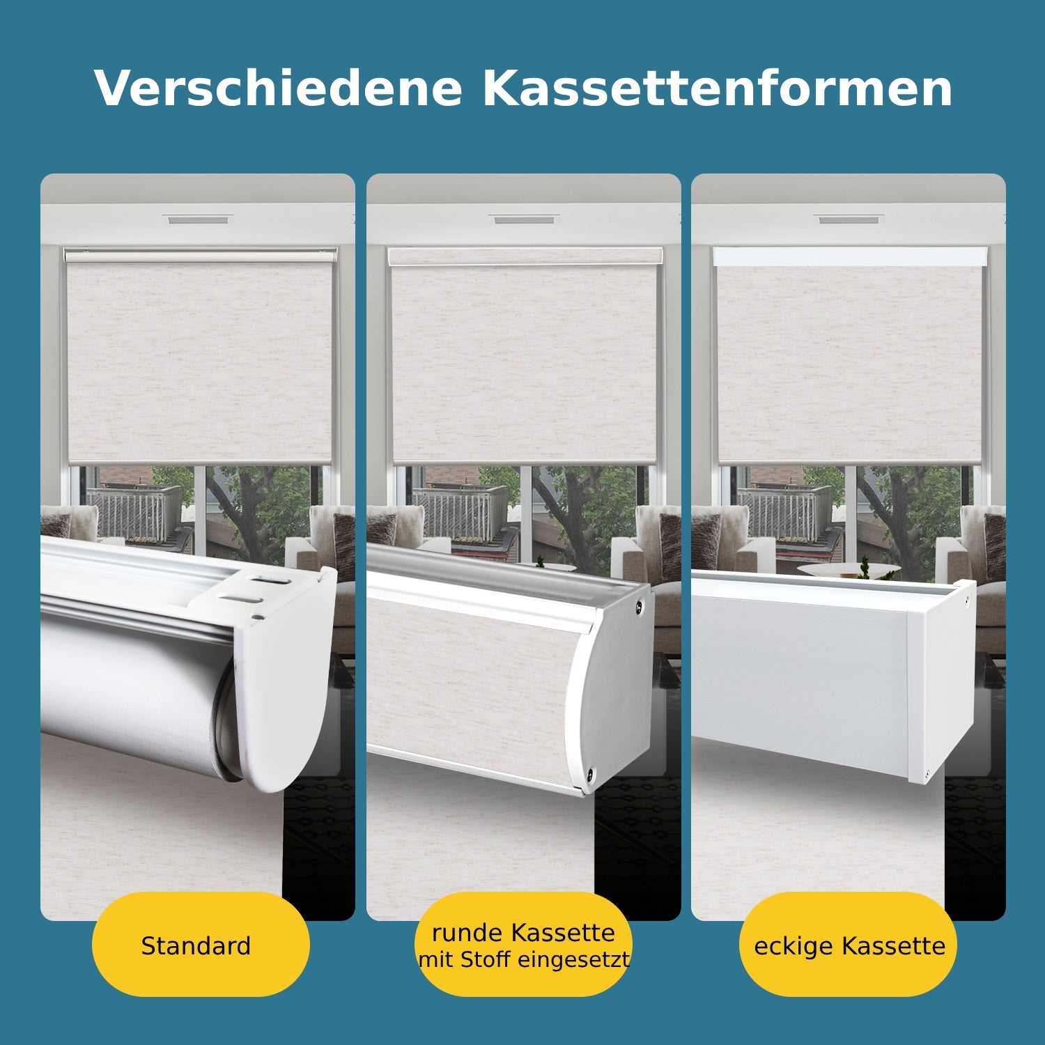 SmartWings festverdrahtete Rollos DC 12V 100% Verdunkelung Leinen