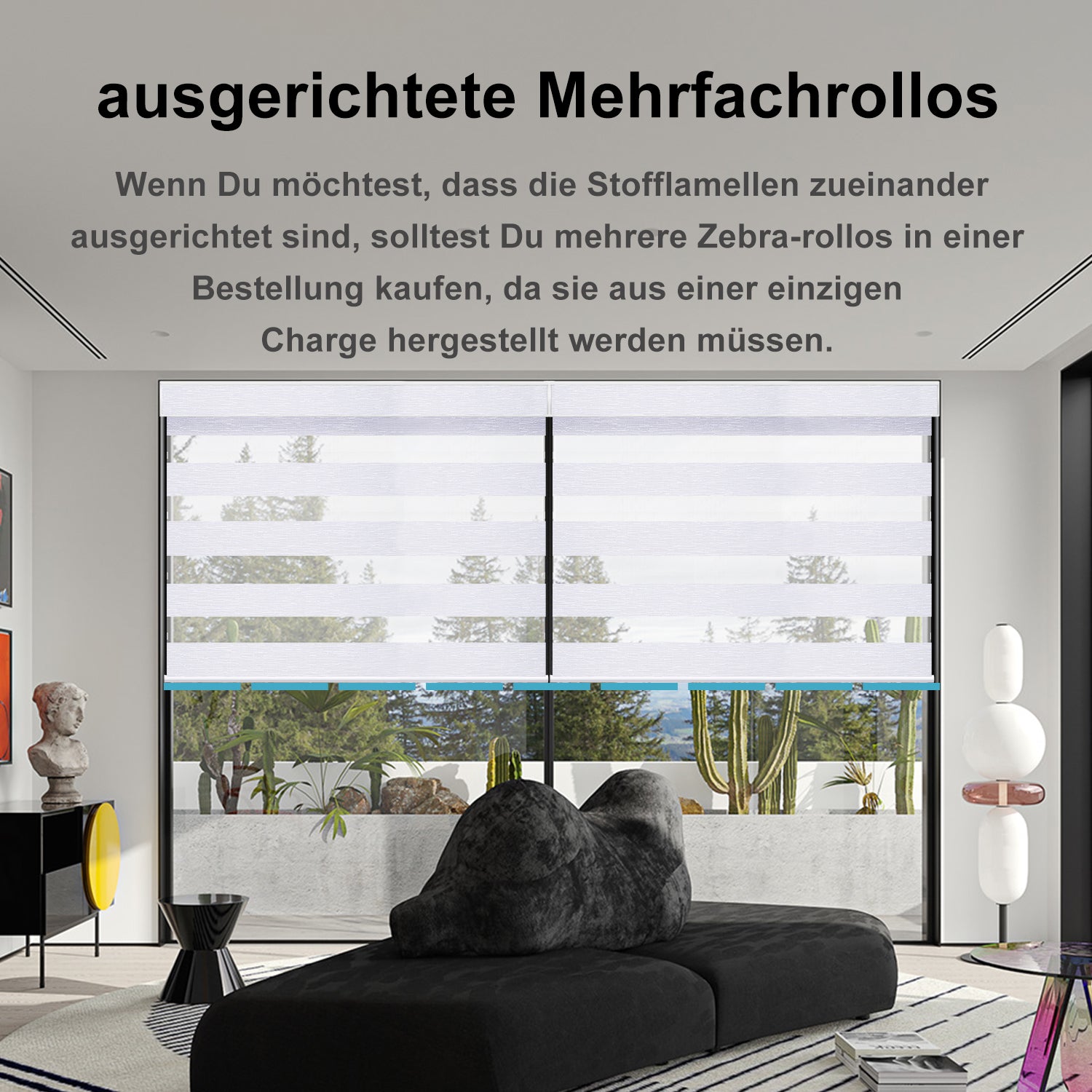SmartWings Smart Zebra Doppelrollos elektrisch 60% lichtdurchlässig 75mm Eloise