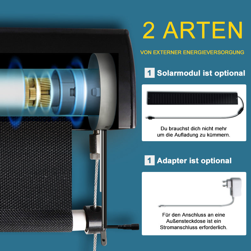 SmartWings elektrische Senkrechtmarkise mit Solar Sonnenschutz 1%3%5% Öffnungsgrad