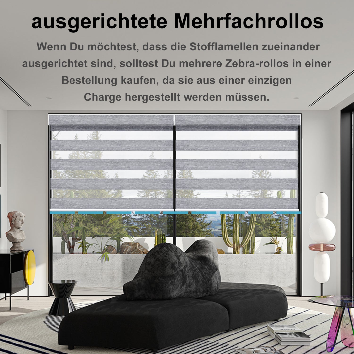 SmartWings Smart Zebrarollos nach Maß lichtdurchlässig 95mm