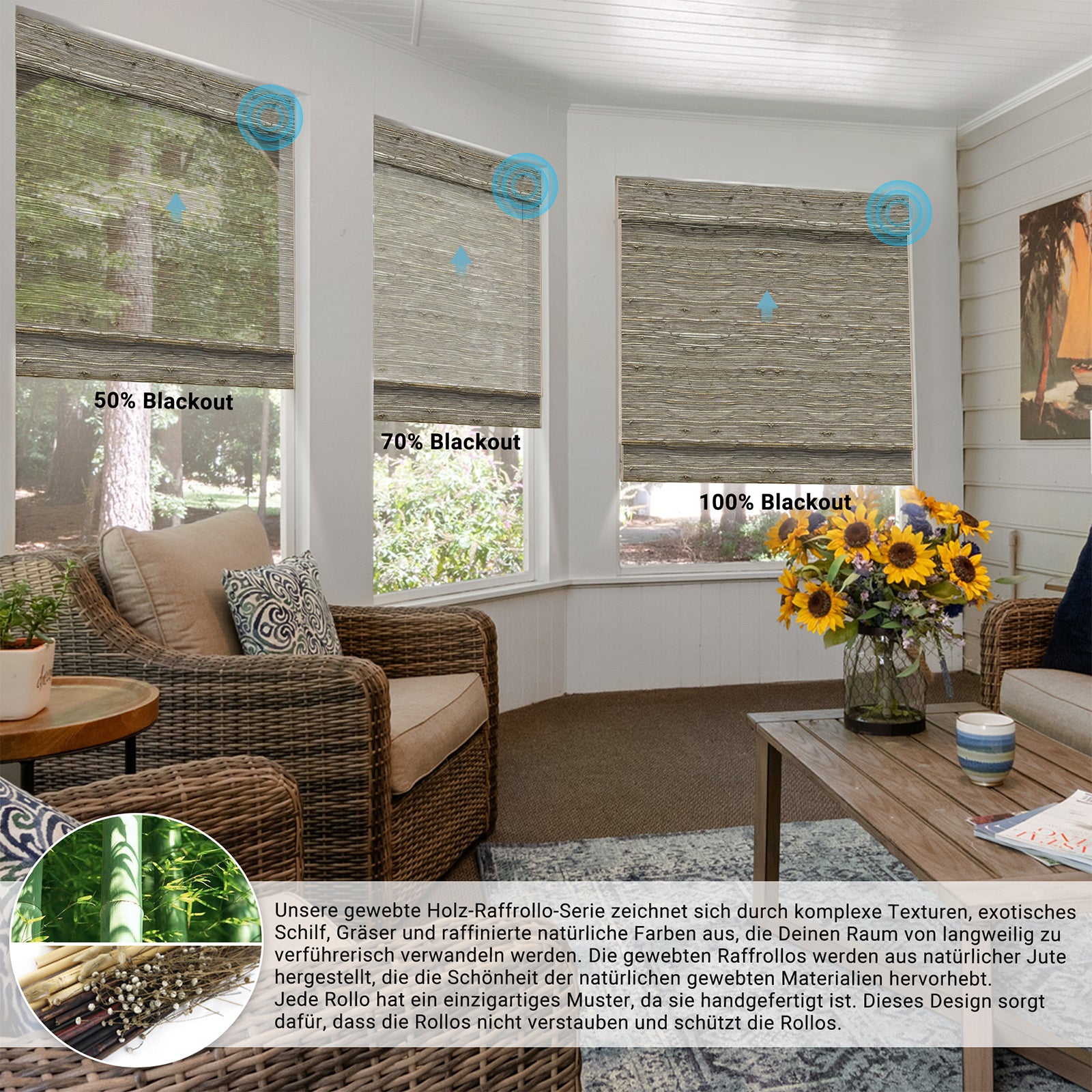 SmartWings Smart Raffrollos elektrisch 70% Verdunkelung