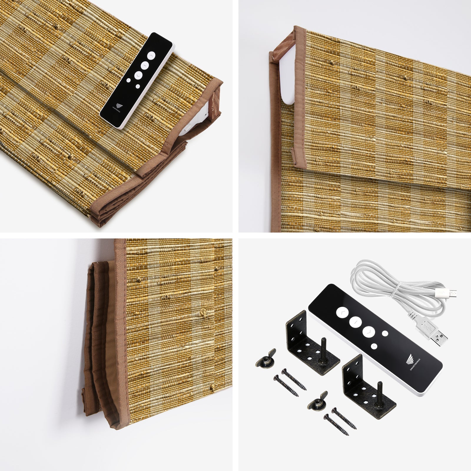 SmartWings Raffrollos aus Bambus & Holz 70% Verdunkelung Orithyia