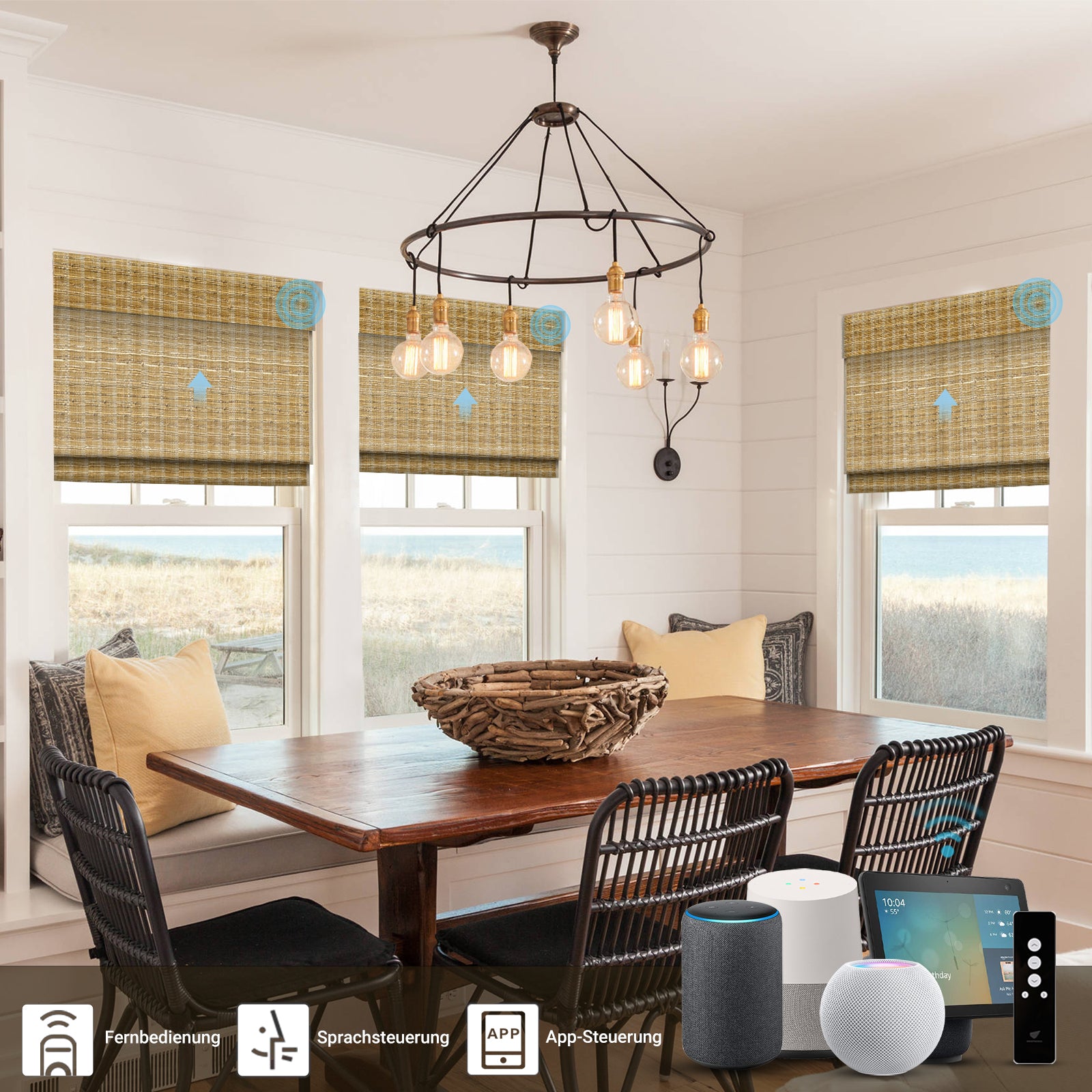 SmartWings Raffrollos aus Bambus & Holz 70% Verdunkelung Orithyia